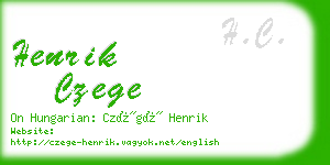 henrik czege business card